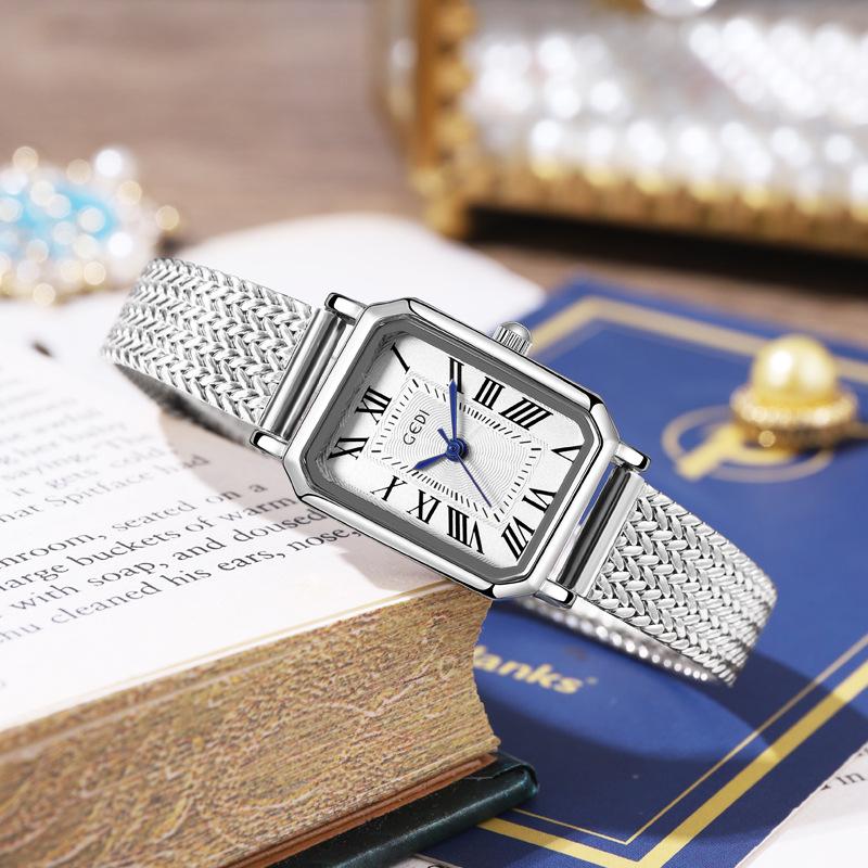 High Value Medieval Women'S Watch Retro Roman High-End Watch Classic Square Plate Quartz Watch