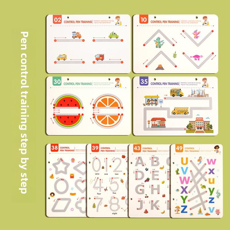 Quaderno Magico di Tracciamento Libro di Allenamento al Controllo Riutilizzabile Quaderno Magico per la Pratica Bambini Montessori Educazione al Disegno Cancelleria