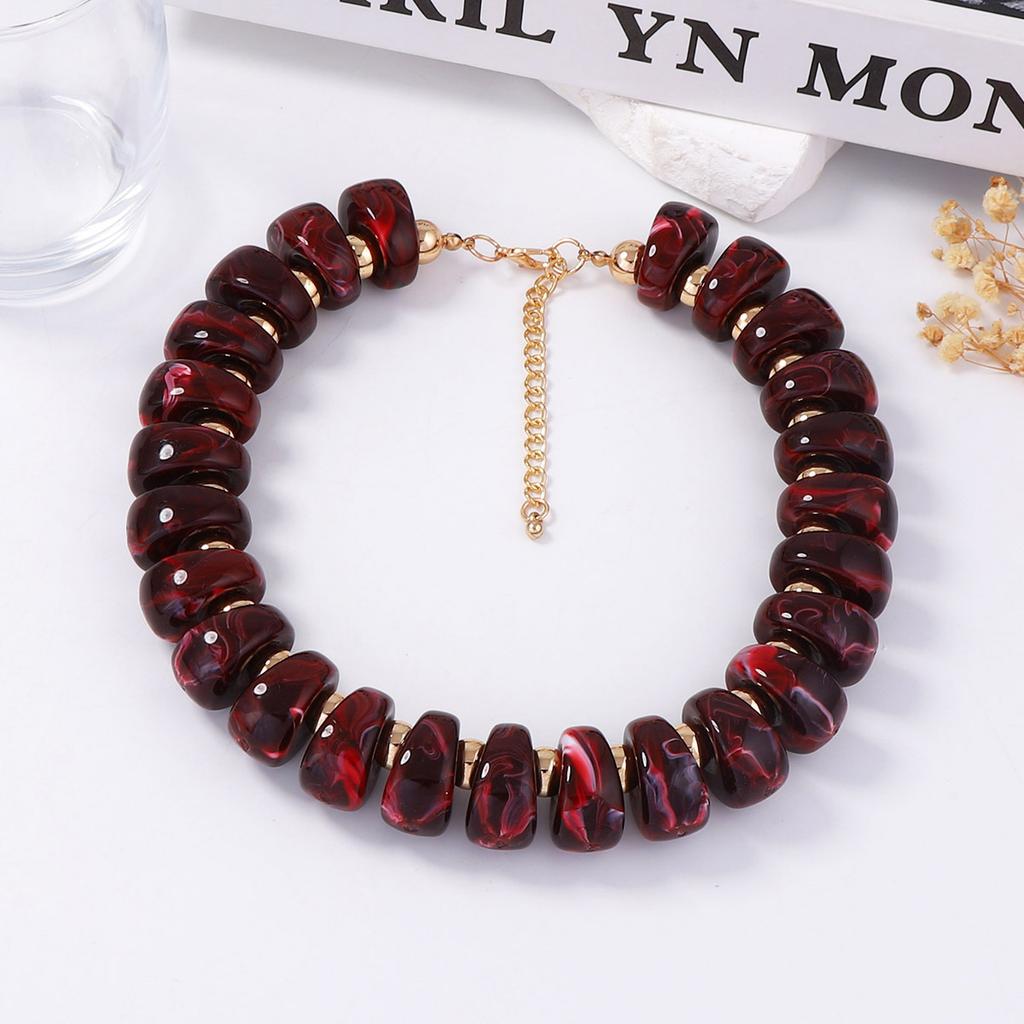 Exaggerated personality trend geometric beaded multi-color optional necklace versatile casual women's daily wear accessories
