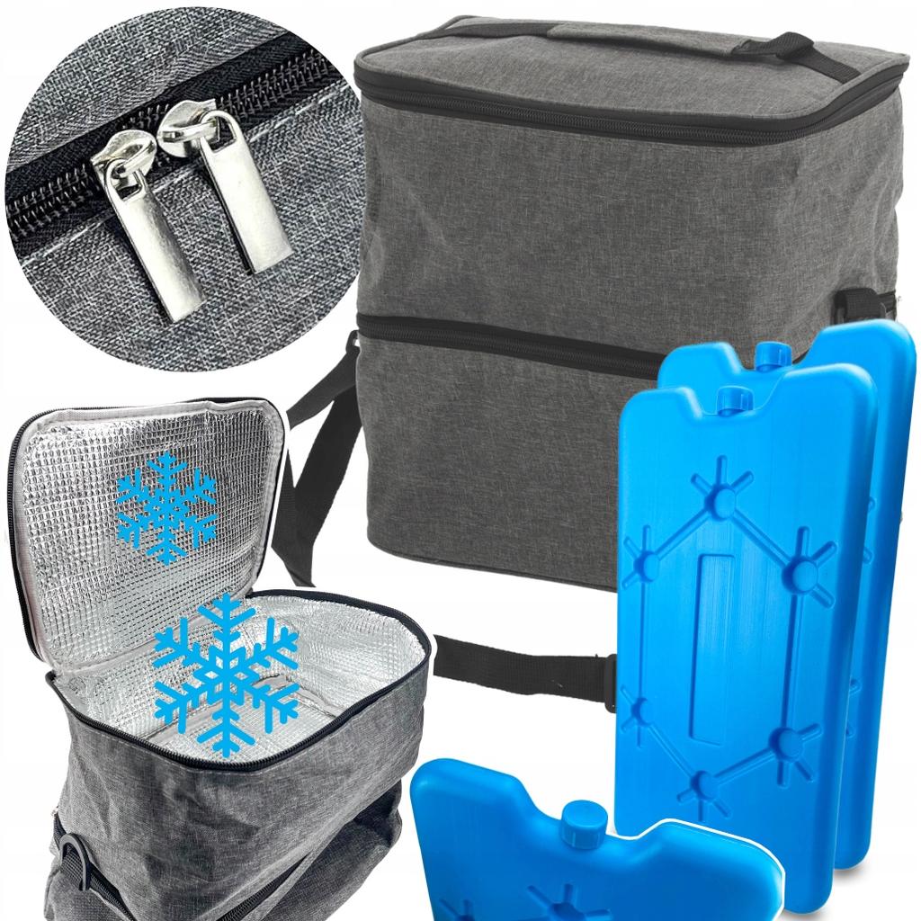 Gardenline Torba Termiczna 13L + Dwa Wkłady Chłodzące + Regulowany Pasek !!! Izo9257