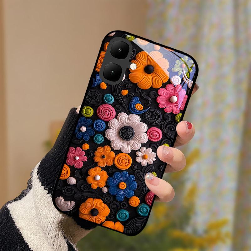 Etui na tył do Infinix Smart 10 X6725 Etui ze szkła hartowanego na telefon Tecno Pop 10 Smart10 Pop10 Modna ochronna obudowa