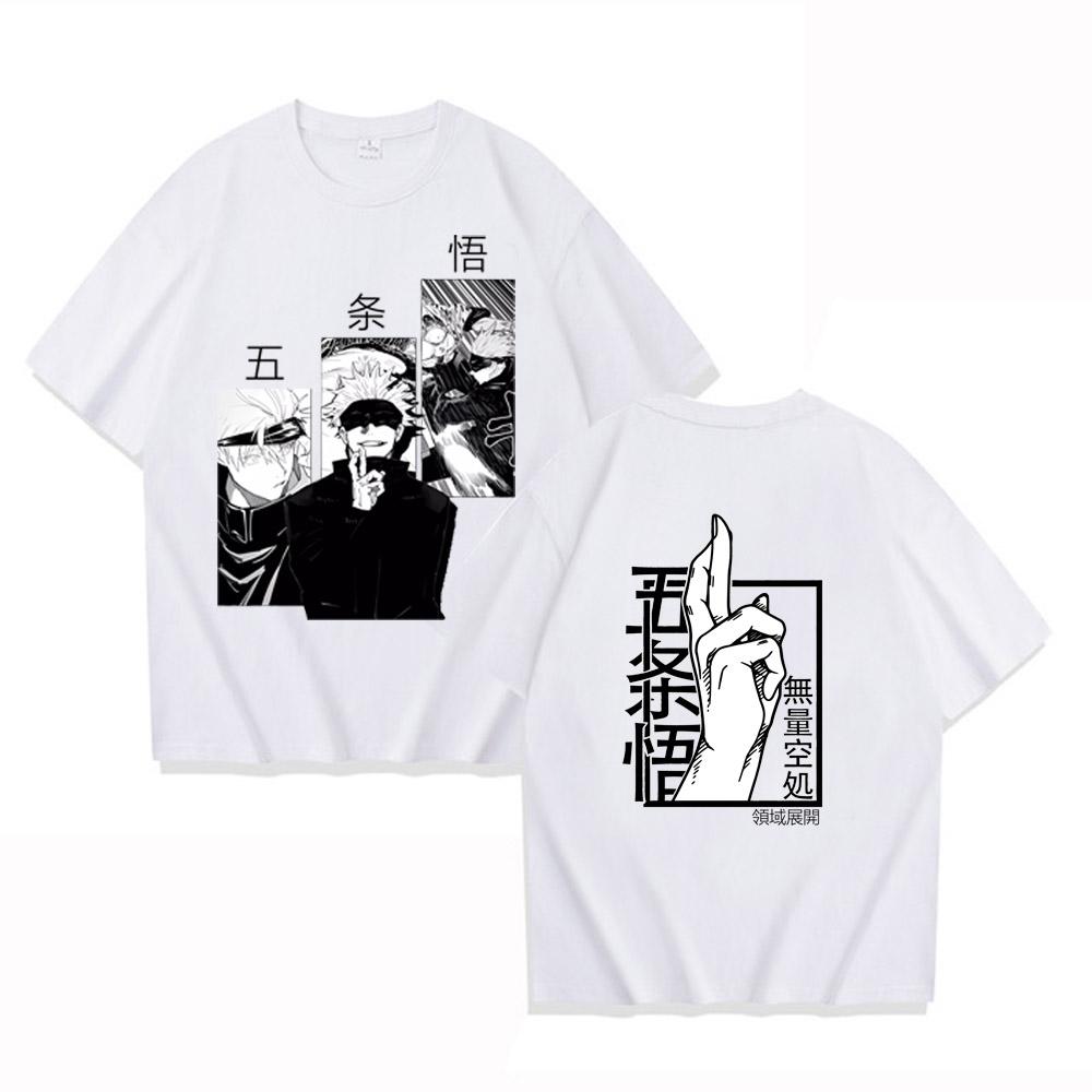 

Аниме Сатору Годжо Магическая битва Футболка Мода Лето Свободная Женская Мужская Рукав Хлопок Высокое Качество Повседневная Футболка Мягкие Топы 4XL