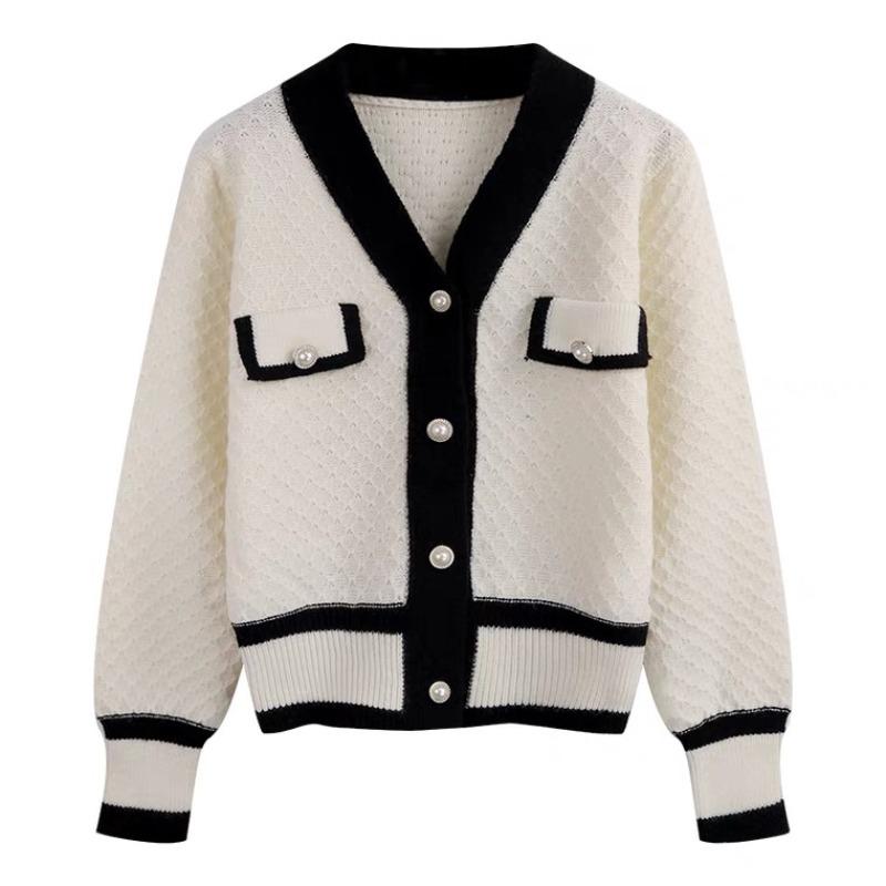 Early Autumn Elegant V-Neck Cardigan Sweater - Korean Style Women's Loose Knitwear