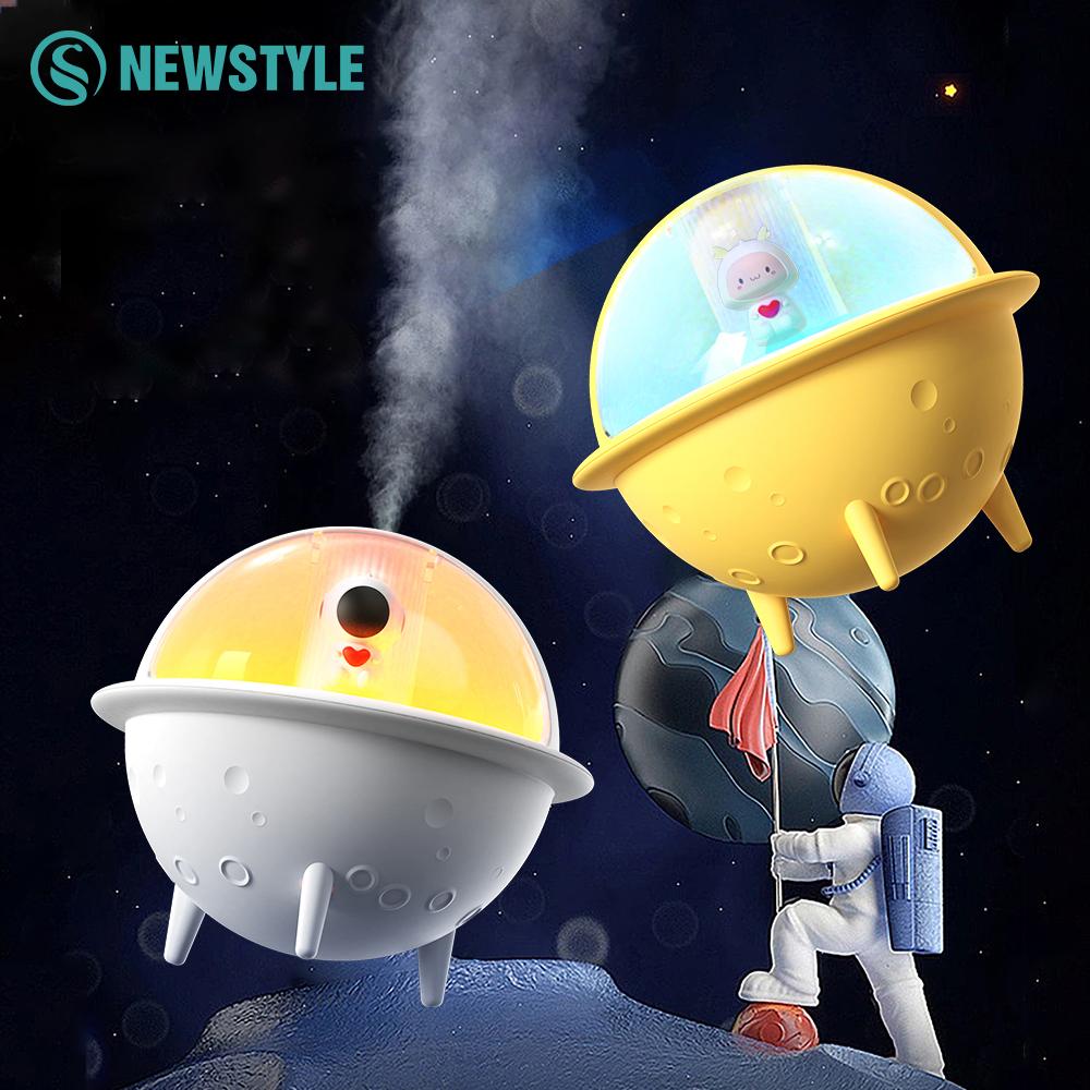 Astronaut Kreslený Zvlhčovač Vzduchu Raketa Difuzér Aromatu Esenciálních Olejů Velkokapacitní Nádrž na Vodu USB Zvlhčovač Vzduchu s Barevnou Lampou