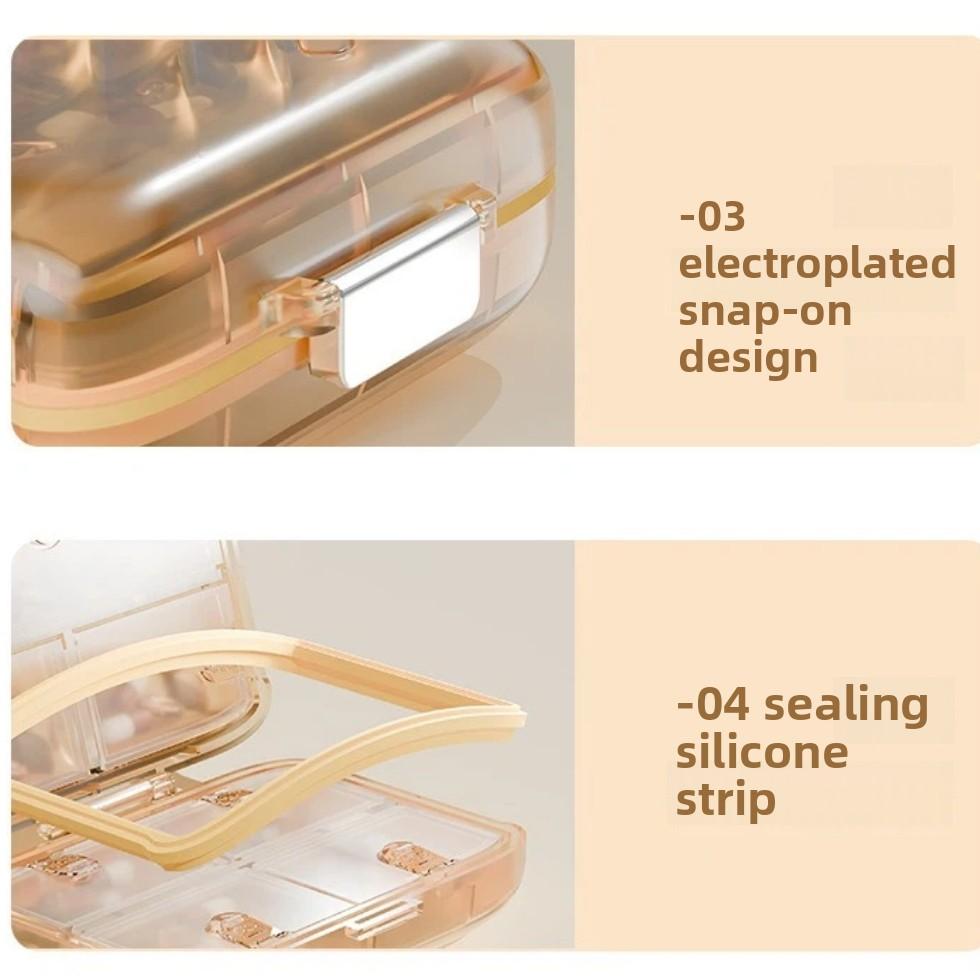 Seal Pill Box Large Capacity with 7 Day Compartments Weekly Pill Organizer Airtight Lid Light Proof Design Storage Box