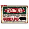 Vintage Warning Funny Animals Metal Sign Chicken Sheep Pig Octopus Wall Poster for Private Wall Painting Decor WY
