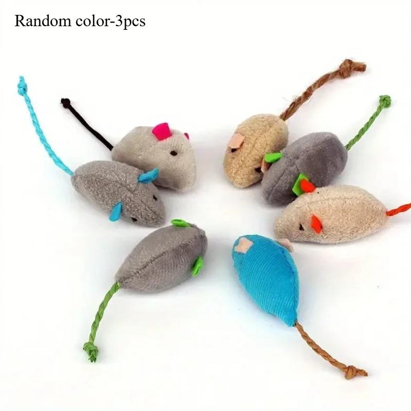 Cat Toys Interactive Plush Rat and Pet Toys Cat Teasing Products Durable Linen Perfect for Small Breeds Safe for Indoor Play