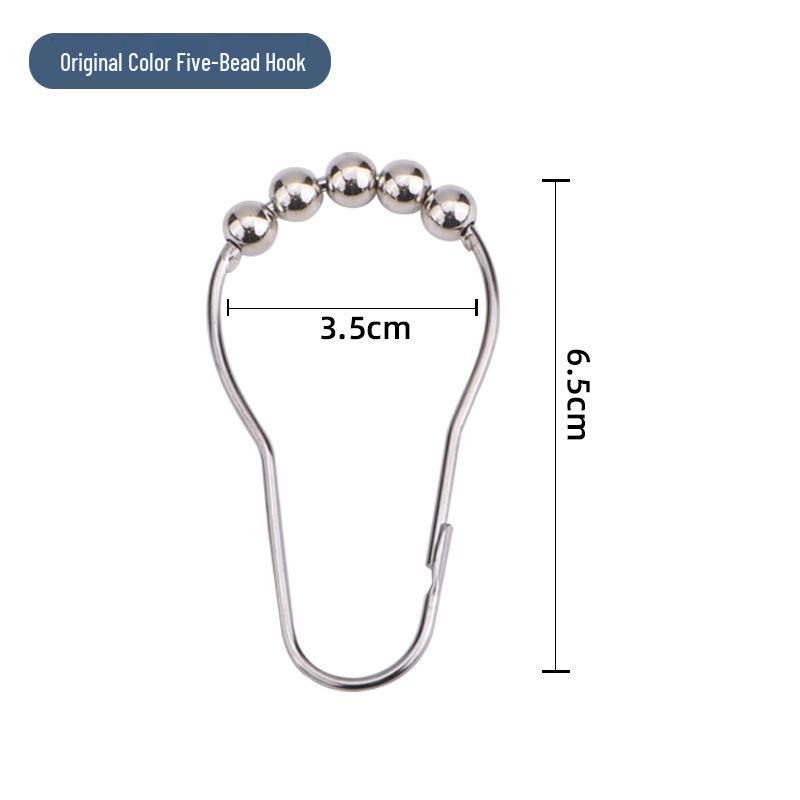 Stainless Steel Roller Ball Shower Curtain Hooks