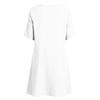 Women's Casual Fashion Dress Round Neck Short Sleeve Dress with Pockets Embroidered Front Panel Relaxed Fit