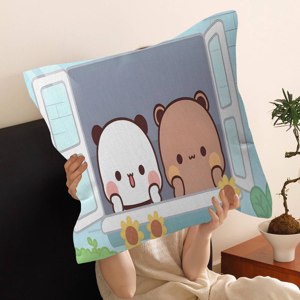 Bear Cartoon Kawaii DDudu BBubu Pillow Anime Pillow Sofa Bed Head Pillow Cover Cushion Cover 45x45 cm Fashion