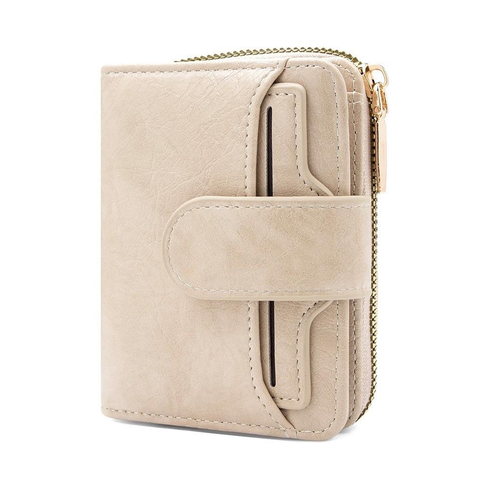 

Portable Zipper Short Wallet Waterproof Integrated Card Bag High-end Stationery Bag Card Storage абрикосовий
