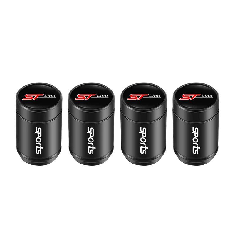 YJBU1 4pcs Metal Car Tire Valve Caps 3D Aluminum Alloy Stem Caps For Ford ST Line Explorer Transit Ranger Kuga F150 Fusion Taurus GHIA