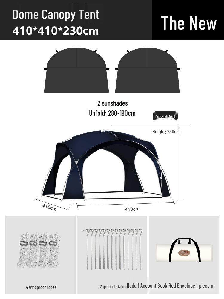 Dome Canopy Tent: Large Multi-Person Sunshade, UV and Weather-Resistant, Ideal for Outdoor Camping