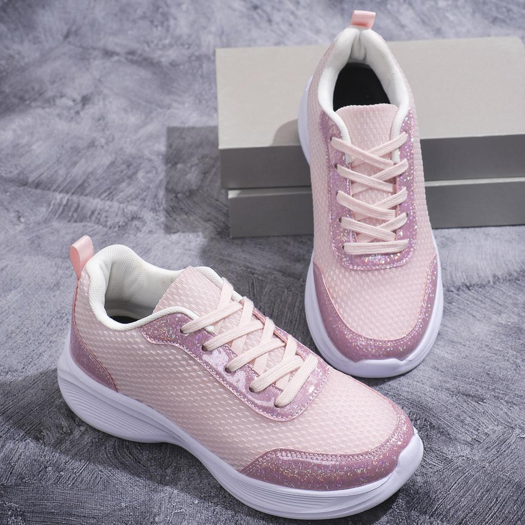 Casual sports sequins women's shoes spring and summer breathable women's shoes fly-woven sneakers fashion casual women's shoes fly-woven sneakers