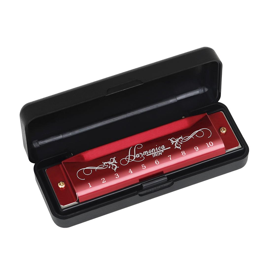 

IRIN 10 Holes 20 Tone Harmonica New Style Colorful C Key Harmonica Woodwind Instrument Harmonica for Beginners красный
