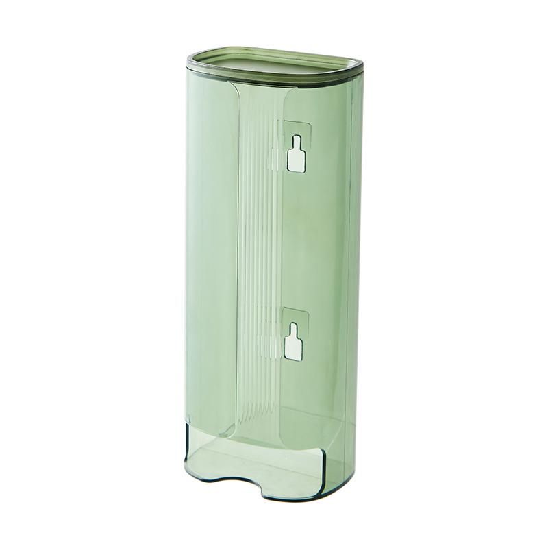 Punch-Free Wall-Mounted Trash Bag Storage Box - Transparent Plastic Wrap Sleeve Organizer for Kitchen