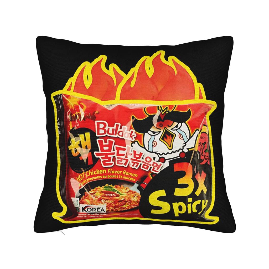 Spicy Shrimp Combination Noodles Pillowcases  Kawaii Pillow Case For Living Room Chair Soft Pillow Cover