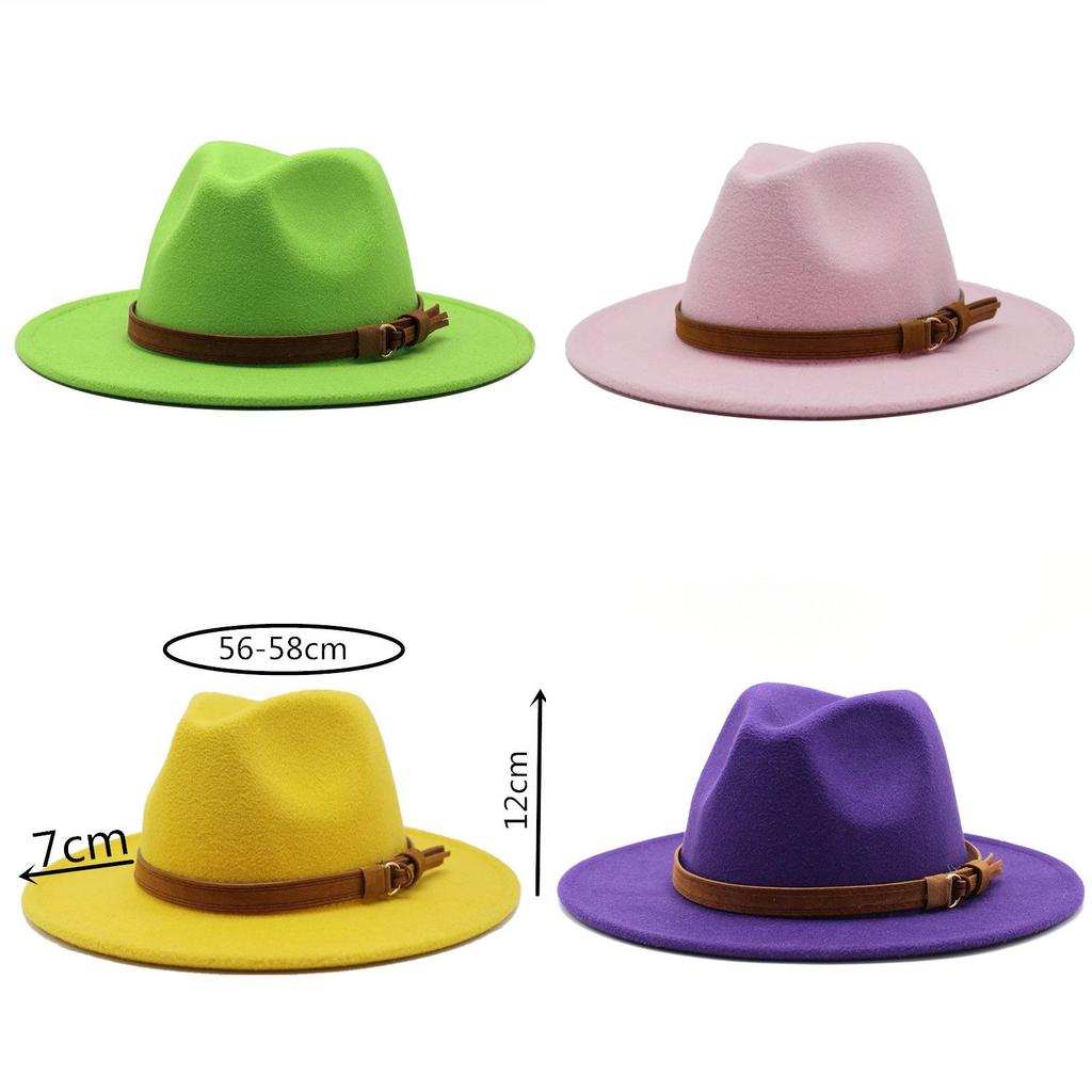 Filz-Fedora-Hut mit breiter Krempe für Sommer- und Herbst-Modebegeisterte