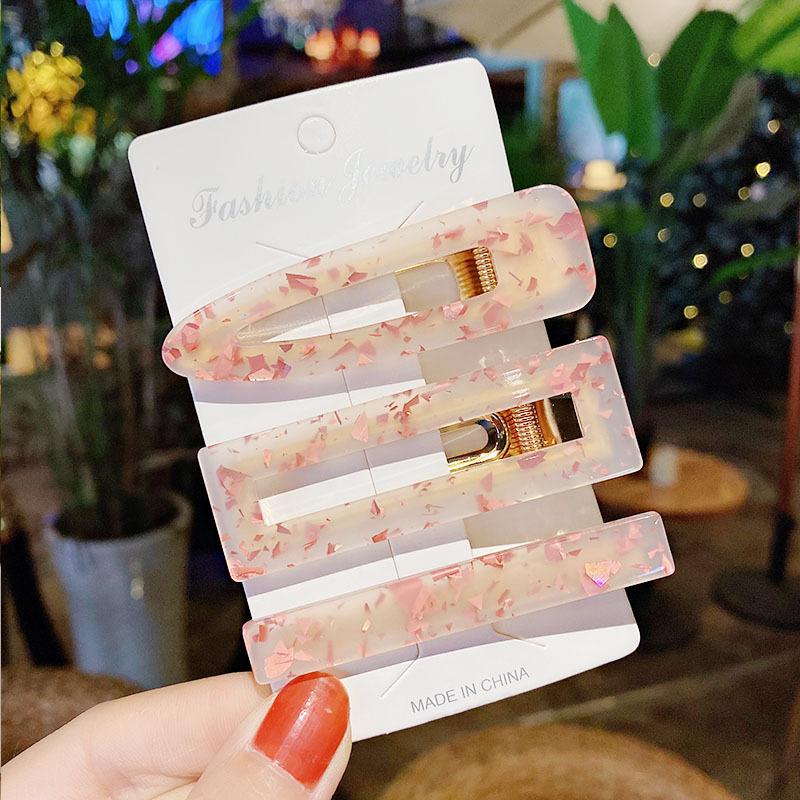 Fashion Hair Pins Side Clip Set Sweet Acrylic Waterdrop Hair Barrettes For Women Girls Korean Geometric Hair Accessories Jewelry