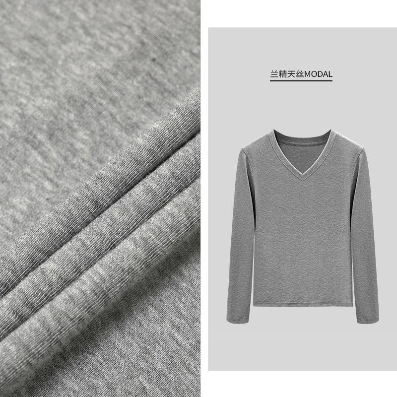 Imported Modal Lenzing Tencel, Soft Waxy Slim-fitting Bottoming Shirt with Long Sleeves and Large Size Women's Spring and Summer Clothes