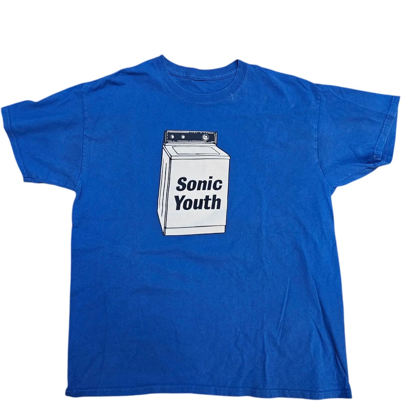 

Винтажная футболка Sonic Youth 90-х годов Стиральная машина Размер средний Мужская Женская Летняя Мужская Футболка Черная Повседневная С Круглым Вырезом Хлопковая Футболка XL