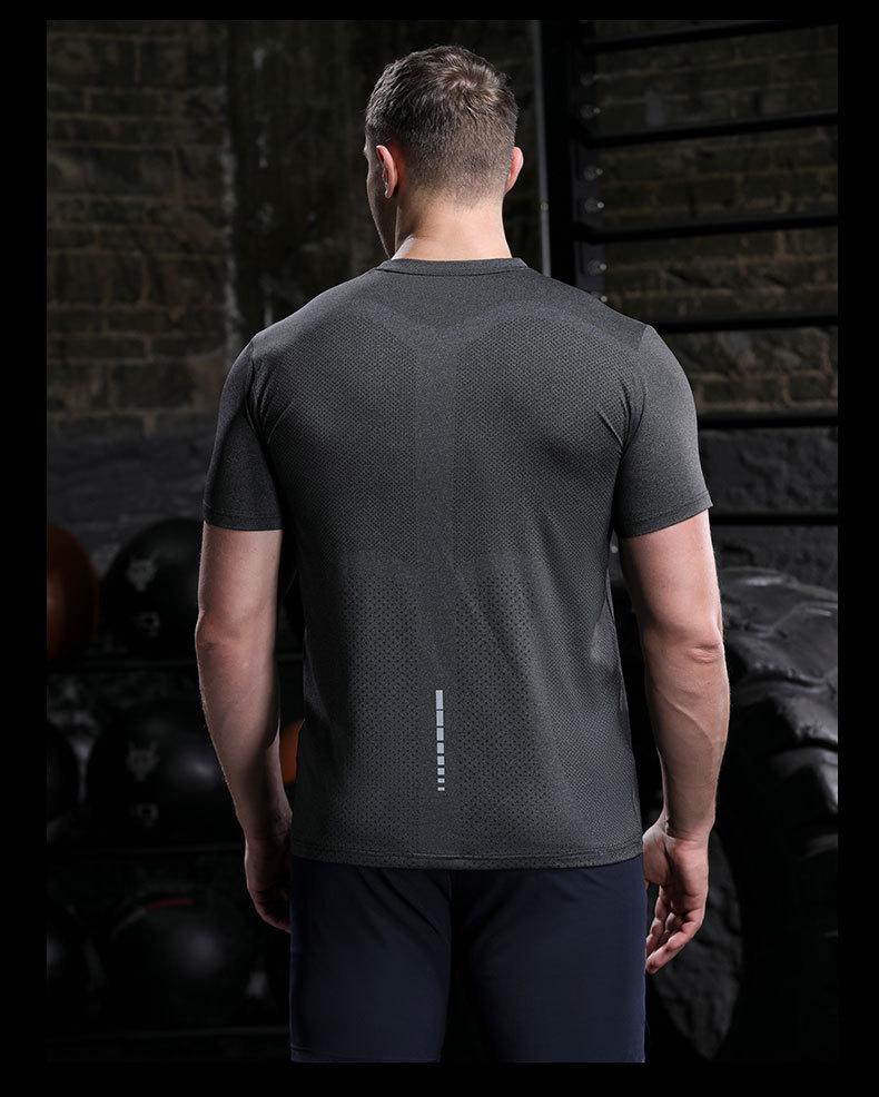 Lulu Men's Quick-Dry Sports T-Shirt - Elastic, Breathable, Large Size, Round Neck, Short Sleeve, Custom Logo.