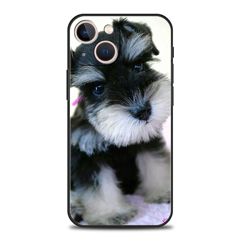 

Cartoon Schnauzer Dog Phone Case For iPhone 16 13 15 14 12 11 Pro MAX XR X SE XS 7 8 Plus Soft TPU Shell Cover iPhone 7 8 Plus