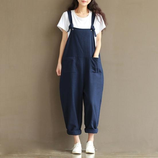 Vintage Women's Jumpsuit Bib Cargo Pants Harem Oversized Overalls Dungaree