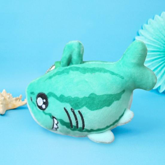 12cm Shark Plush Pendant Creative Lovely Watermelon Shark Bee Plushie Ornament Soft Cartoon Stuffed Animal Doll Plush Toy Backpack Decor