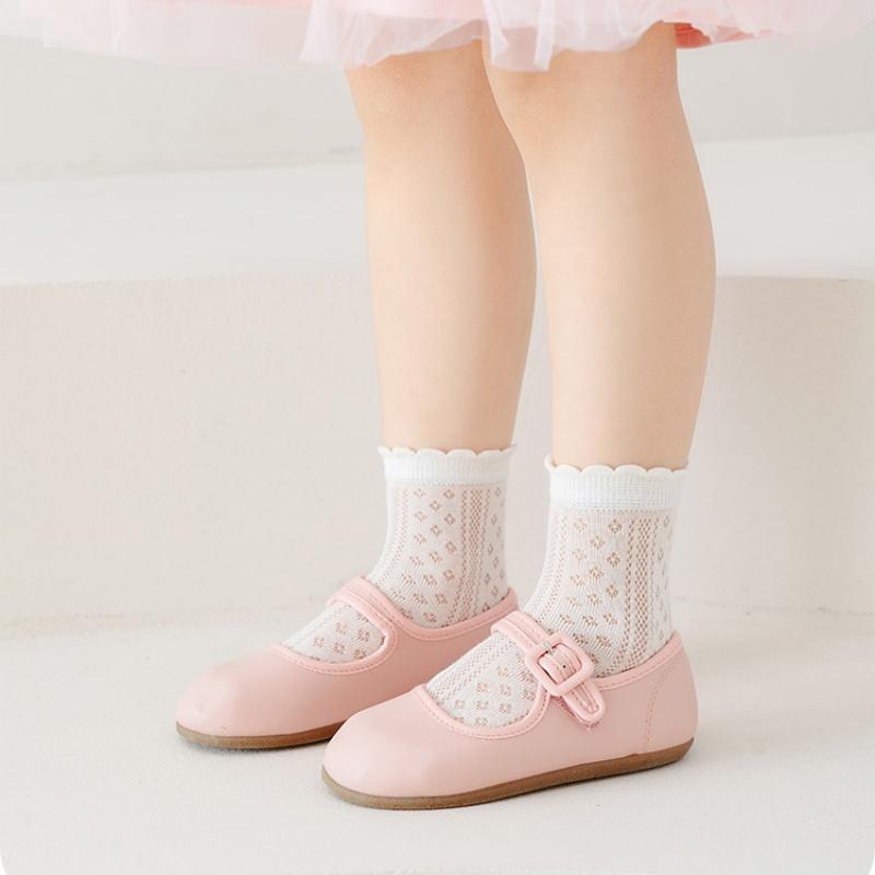 5 Pairs Girls Summer Mesh Lace Socks Thin Breathable Sweet Princess Fashion Children Socks For Age 2-12 Years Old