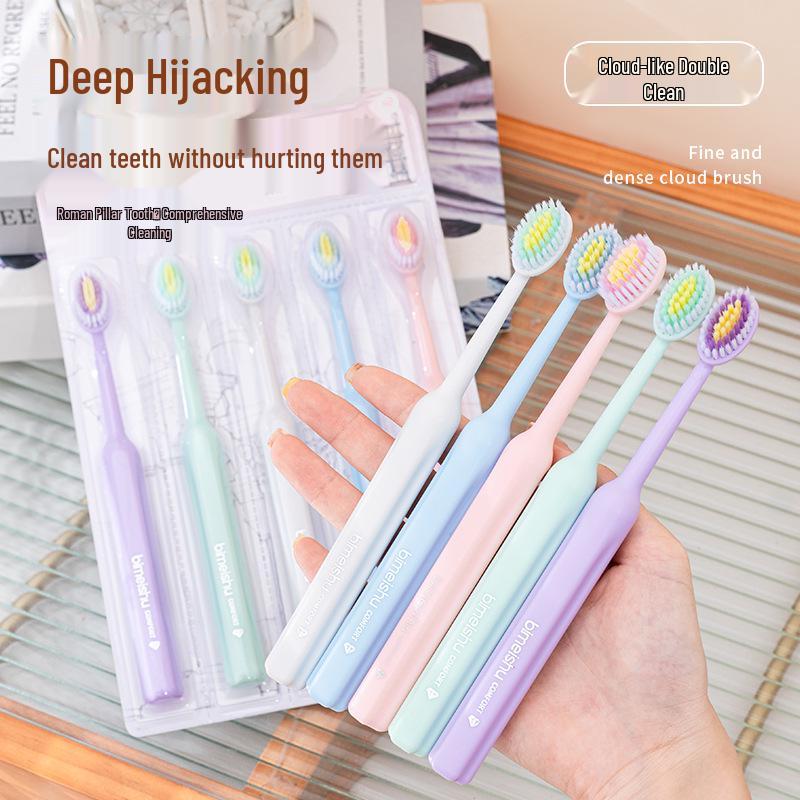 Popular Soft Bristle Toothbrush with Large Head for Gum Care and Stain Removal, Individually Packaged for Adults and Couples