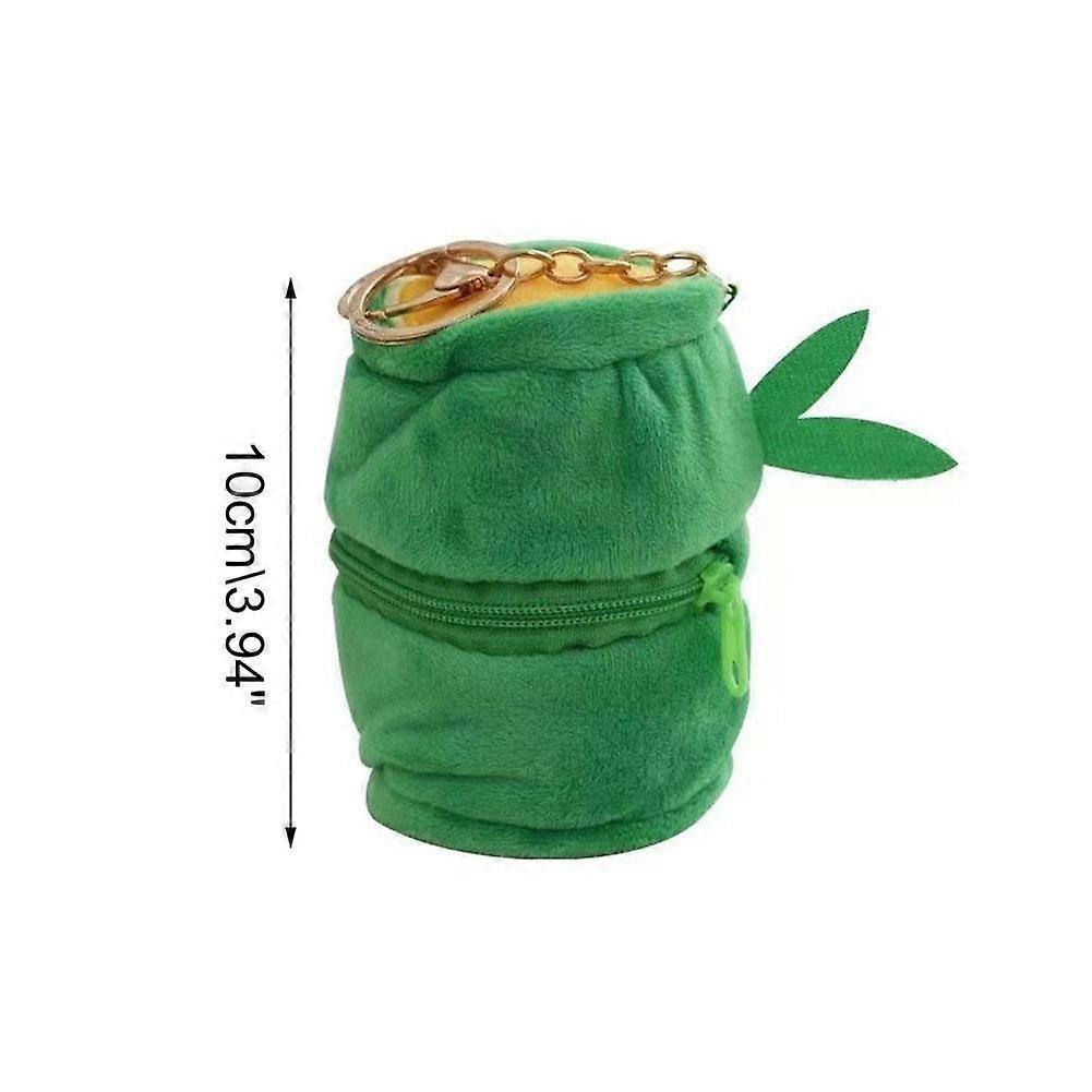 Cute Keychains Plush Panda Doll Keychains With Bamboo Creative Plush Keyrings