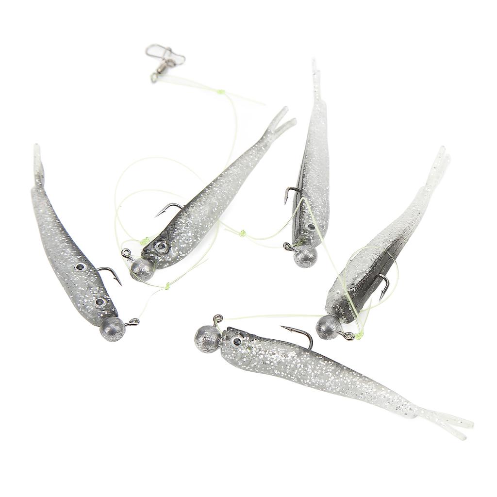 1 Set Umbrella Fishing Rig Kit Set Artificial Soft Fishing Lures Bait Rig for Freshwater Black