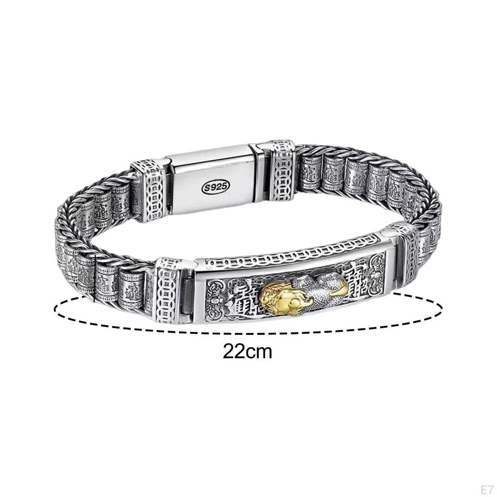 Bracciale Amuleti Feng Shui Gioielli Retro Rotanti Ruota di Preghiera Tibetana per Festa di Compleanno