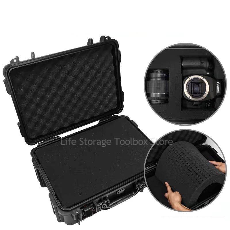 1pc Safety Instrument Tool Box Waterproof Hard Carry Case Bag Tool Case Sponge Protective Tool Storage Box Shockproof Hard Case