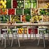 3D Mural Wall Paper Vegetable Market Fruit Shop Poster Wall Painting Restaurant Kitchen Photo Background Wallpaper