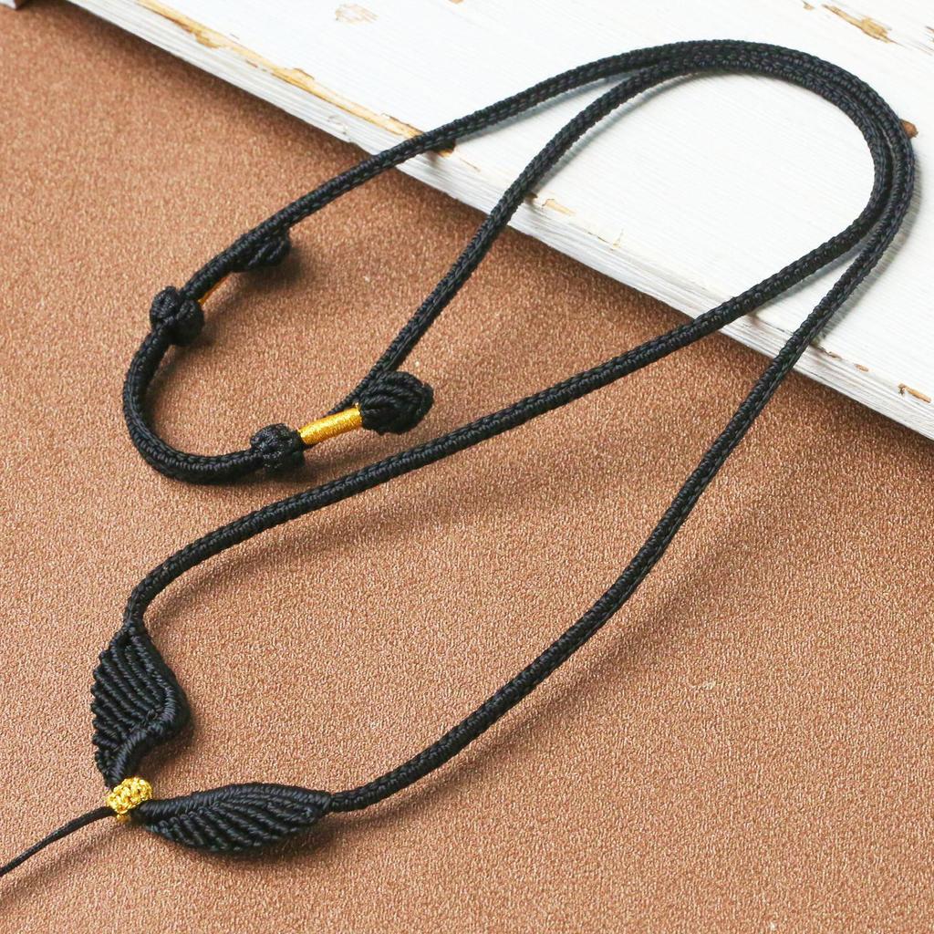 Handmade Angel Wings Woven Pendant Necklace with Rope Lanyard