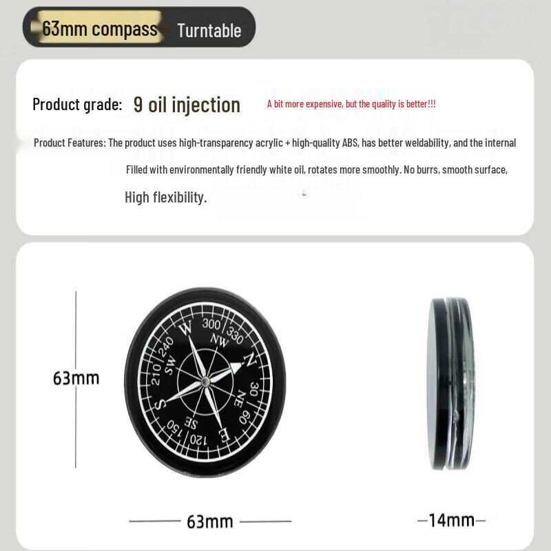 OEING Mini Plastic Compass 63mm