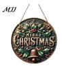 Decorative Entrance Wall Art Christmas Hanging Pendant with Lanyard, Wooden Sign for Front Indoor Outdoor Seasonal Decor Door, Creative Farmhouse