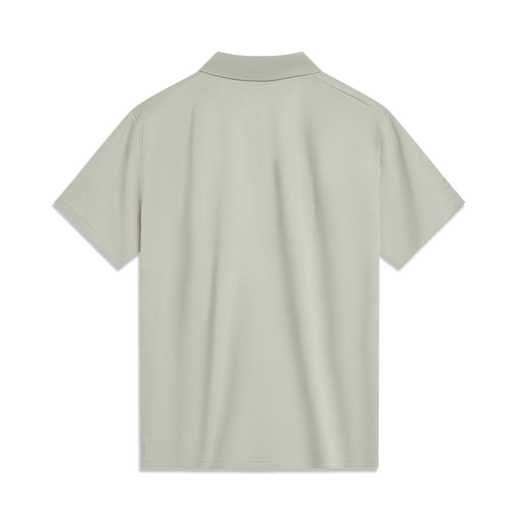 Li Ning Plain Polo Shirt Men Tops Stone-Grey APLT135-4