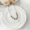 French Retro Colored Glass Pearl Clavicle Necklace