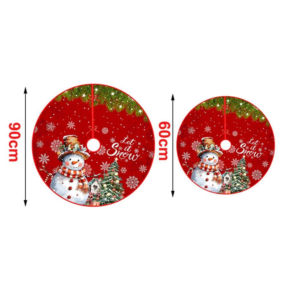 Fabric Christmas Tree Base Cover Round Shape Round Tree Skirt Holiday Home Decor