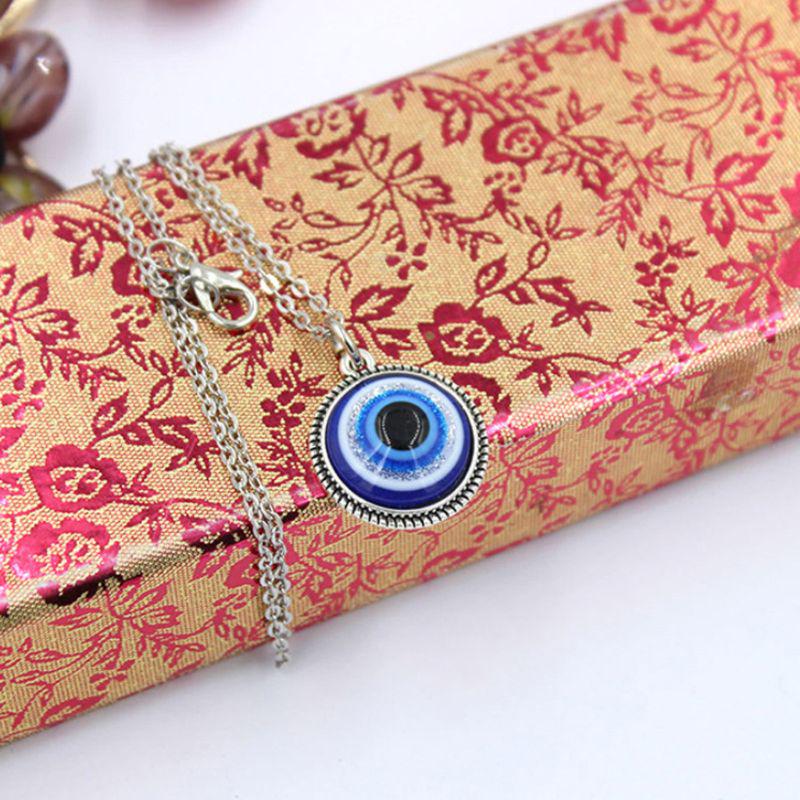 Vinatge Turc Blue Evil Eye Pandantiv Colier Amulet Lucky CharmJewerly