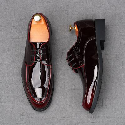 Fashion Designer Fashion New Men's Glossy Lace Up Patent Leather Oxford Shoes Male Causal Flats Homecoming Prom Wedding Dress Footwear