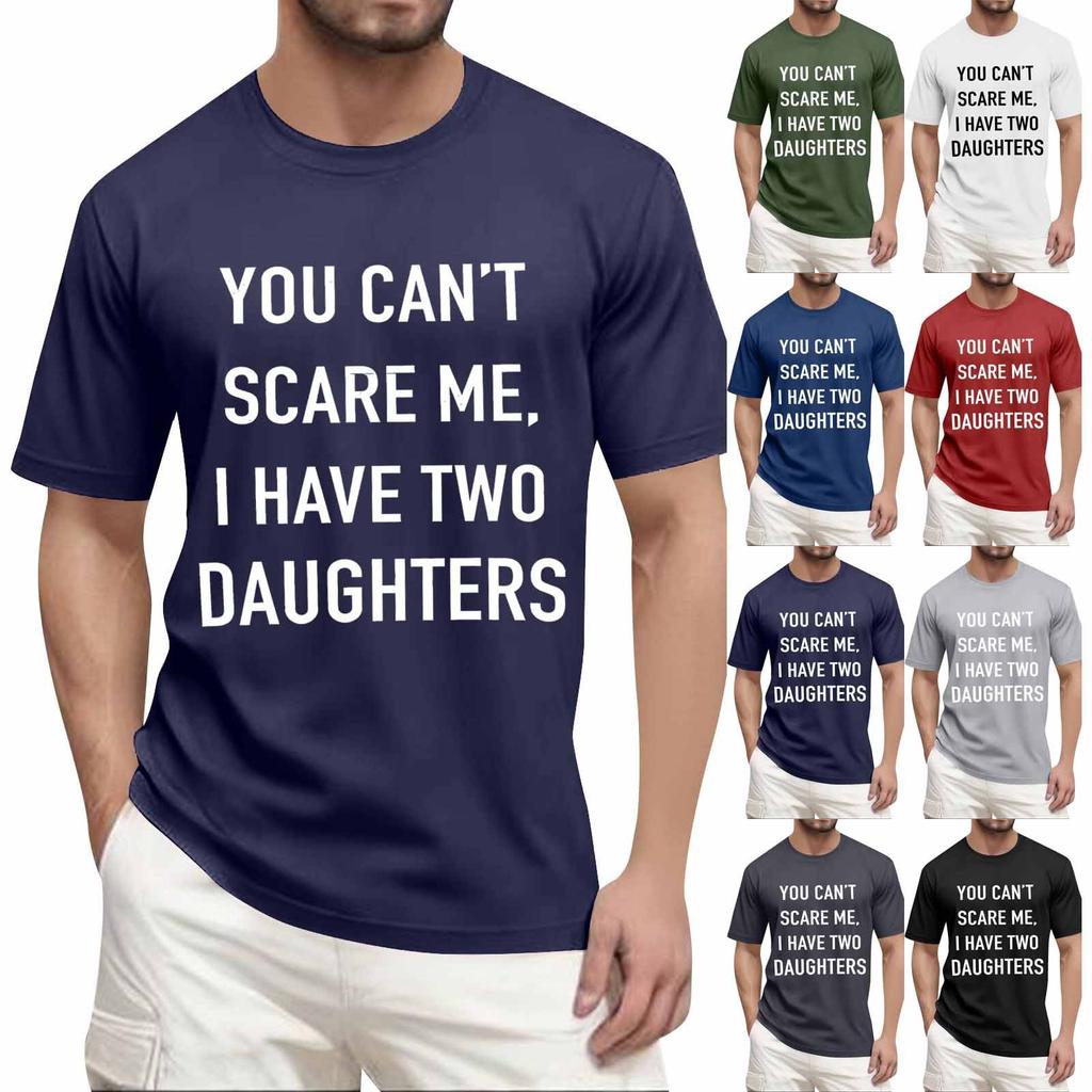 Oblíbené letní pánské tričko s kulatým výstřihem a krátkým rukávem s potiskem