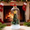 Christmas Tree Message In A Bottle Recordable Voice Message Bottle Ornament with Playback Cork Greeting Glass Bottle with Snowy Scene Xmas Keepsake