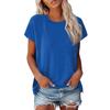 Women's Summer Casual Basic T-shirt Round Neck Solid Color Tops Cotton Casual Women's Short Sleeve Tops Tops Sports Shirt