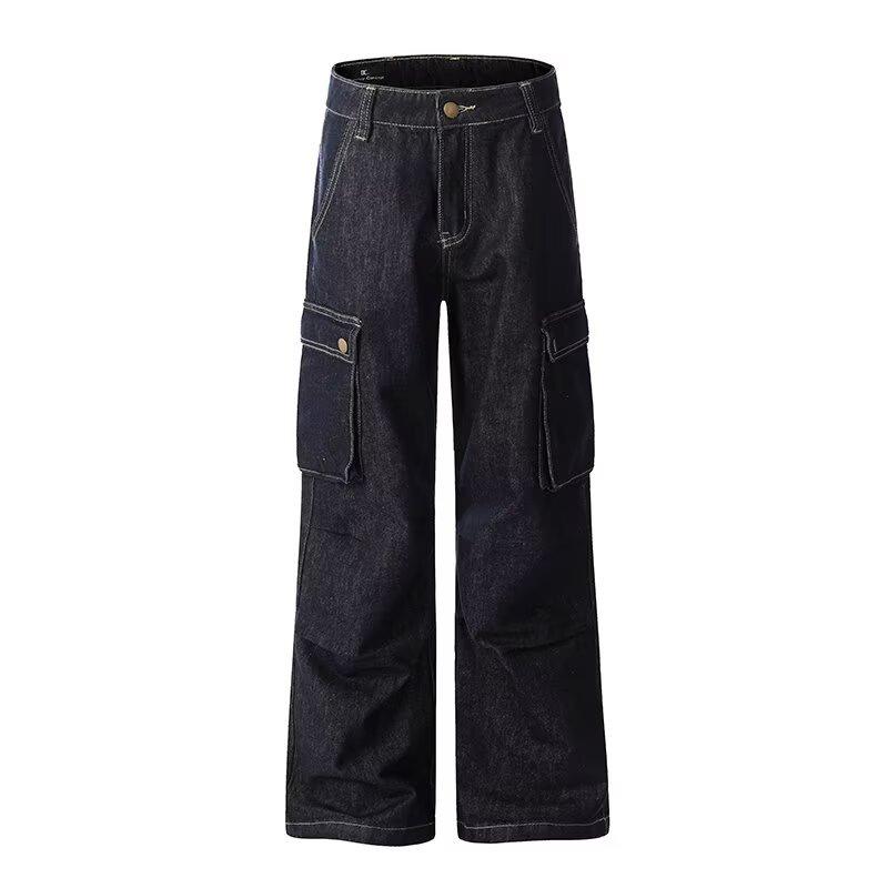 JYL Men s Cargo Pants American High-Street Black Spring  New Straight Denim 2XL амазонка