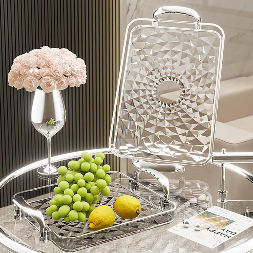 Large Capacity Plastic Fruit Serving Tray Rectangular Tea Tray Kitchen Storage Tray  Breakfast