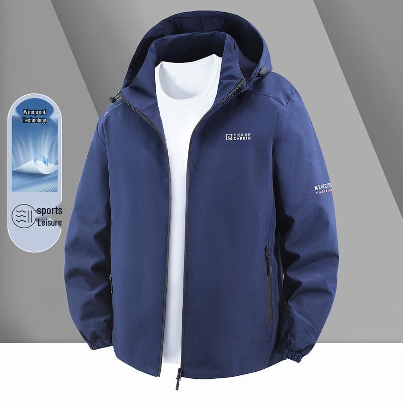 Pierre Cardin Men s Detachable Hood Windproof Casual Jacket 4XL